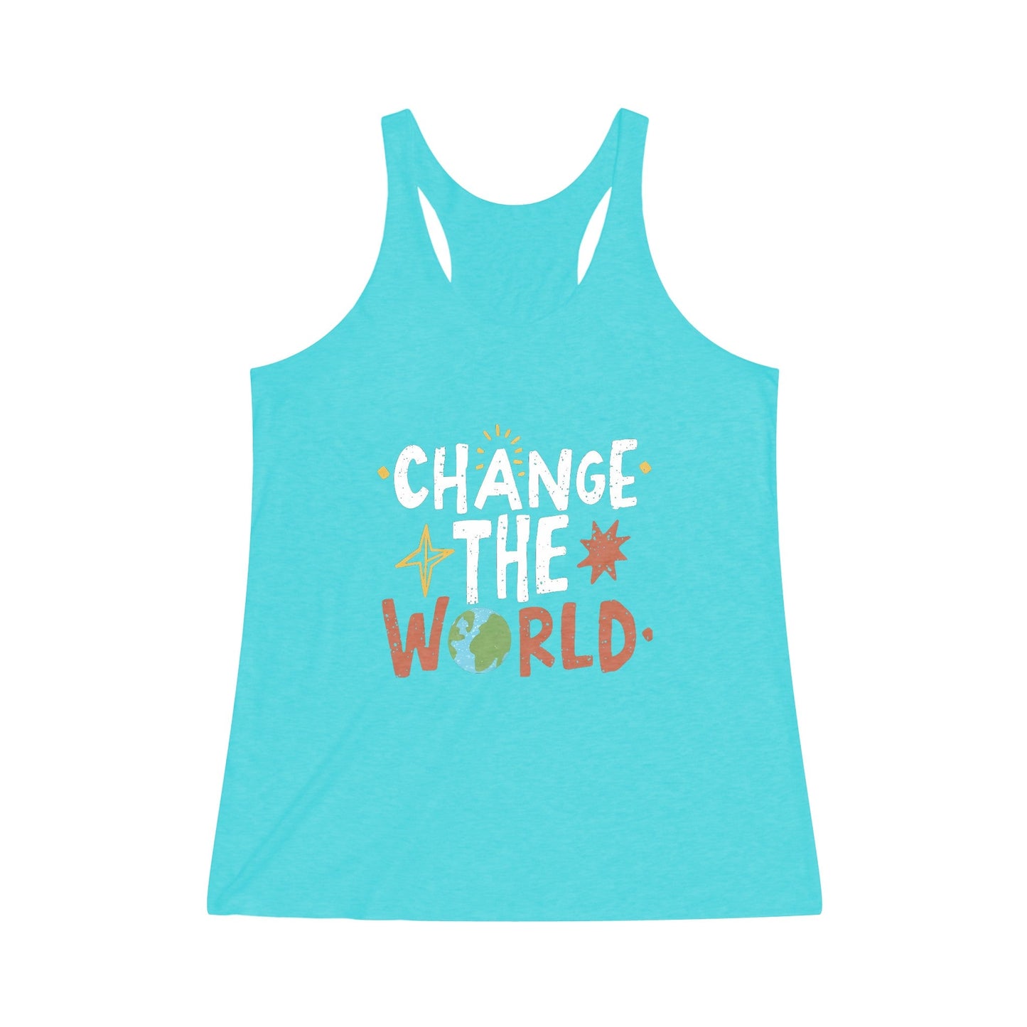 “CHANGE THE WORLD” Women's Tri - Blend Racerback Tank - EternalAscension