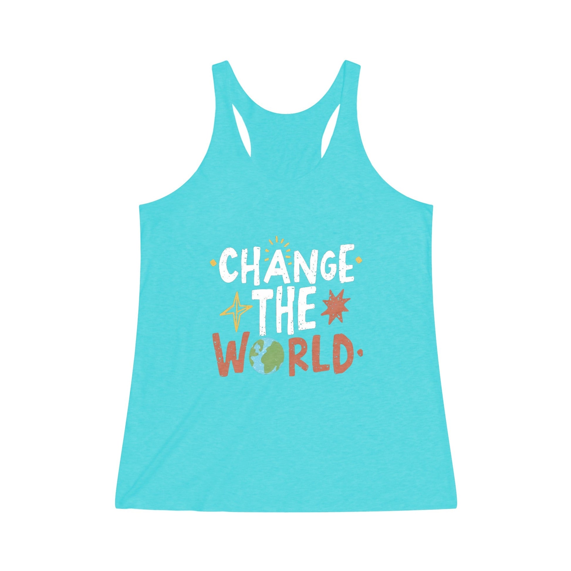 “CHANGE THE WORLD” Women's Tri - Blend Racerback Tank - EternalAscension
