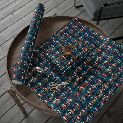 Christmas Dog Wrapping Papers, Santa Hat Holiday Gift Wrap, Dog Breed Pattern, Festive Canine Theme, Pet Lover Presents, Custom Printing - EternalAscension