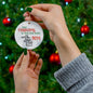 Christmas Housewarming Ceramic Ornament, New Homeowner Gift, Holiday Decoration, 2024 Keepsake, House Key Ornament, Bokeh Background - EternalAscension