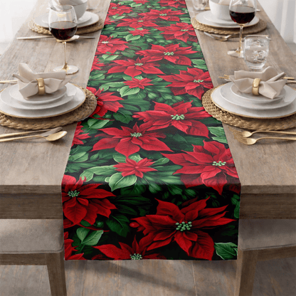 Christmas Poinsettia Table Runner - EternalAscension