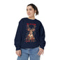 Christmas Reindeer Sweatshirt, Yule Be Sorry Cartoon Funny Holiday Jumper, Festive Cheer Winter Pullover, Unisex Garment - Dyed Sweater, Xmas - EternalAscension