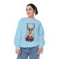 Christmas Reindeer Sweatshirt, Yule Be Sorry Cartoon Funny Holiday Jumper, Festive Cheer Winter Pullover, Unisex Garment - Dyed Sweater, Xmas - EternalAscension