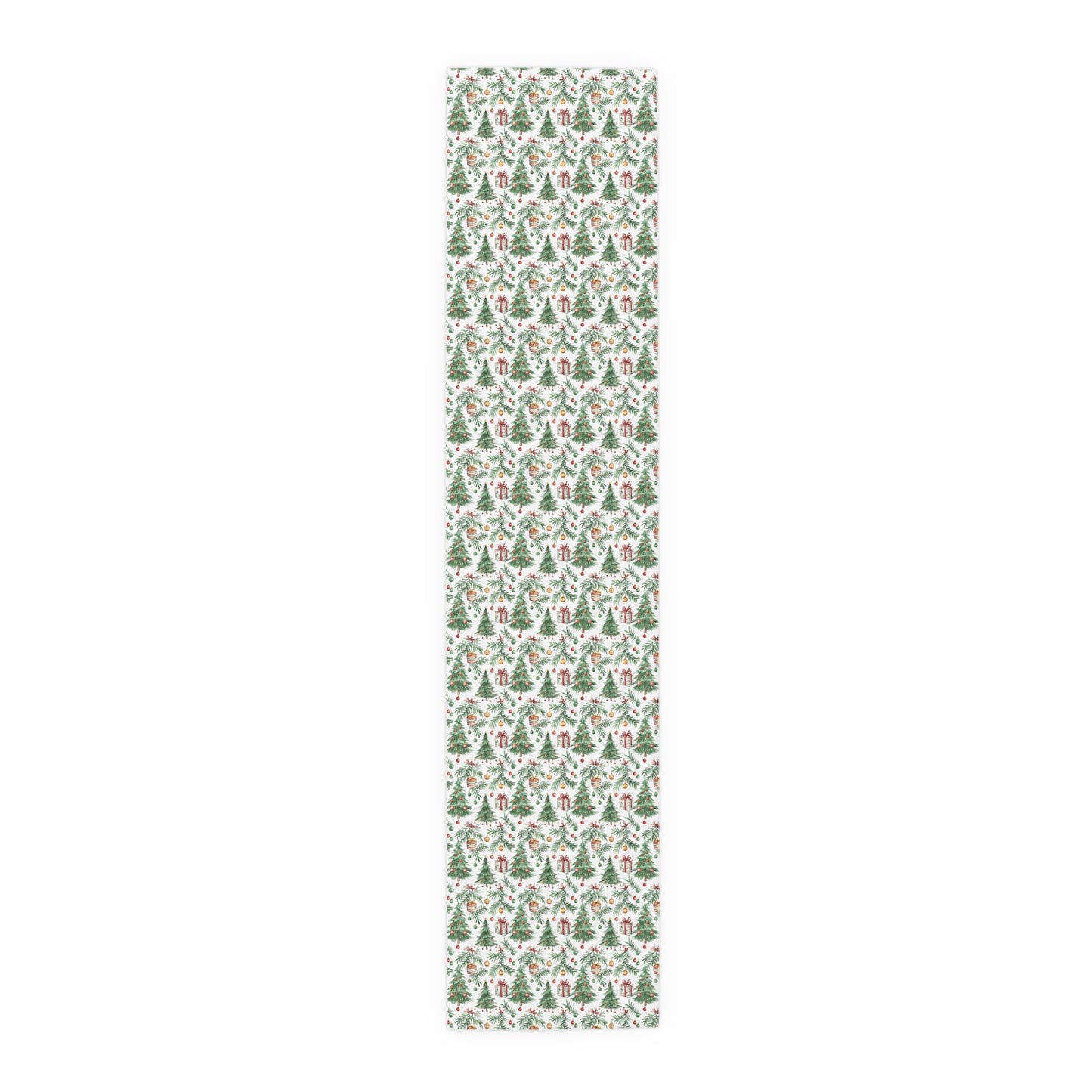 Christmas Table Runner, Festive Cotton Poly Dining Decor, Holiday Pine Branches, Celebratory Christmas Baubles, Seasonal Charm Table Linens, - EternalAscension