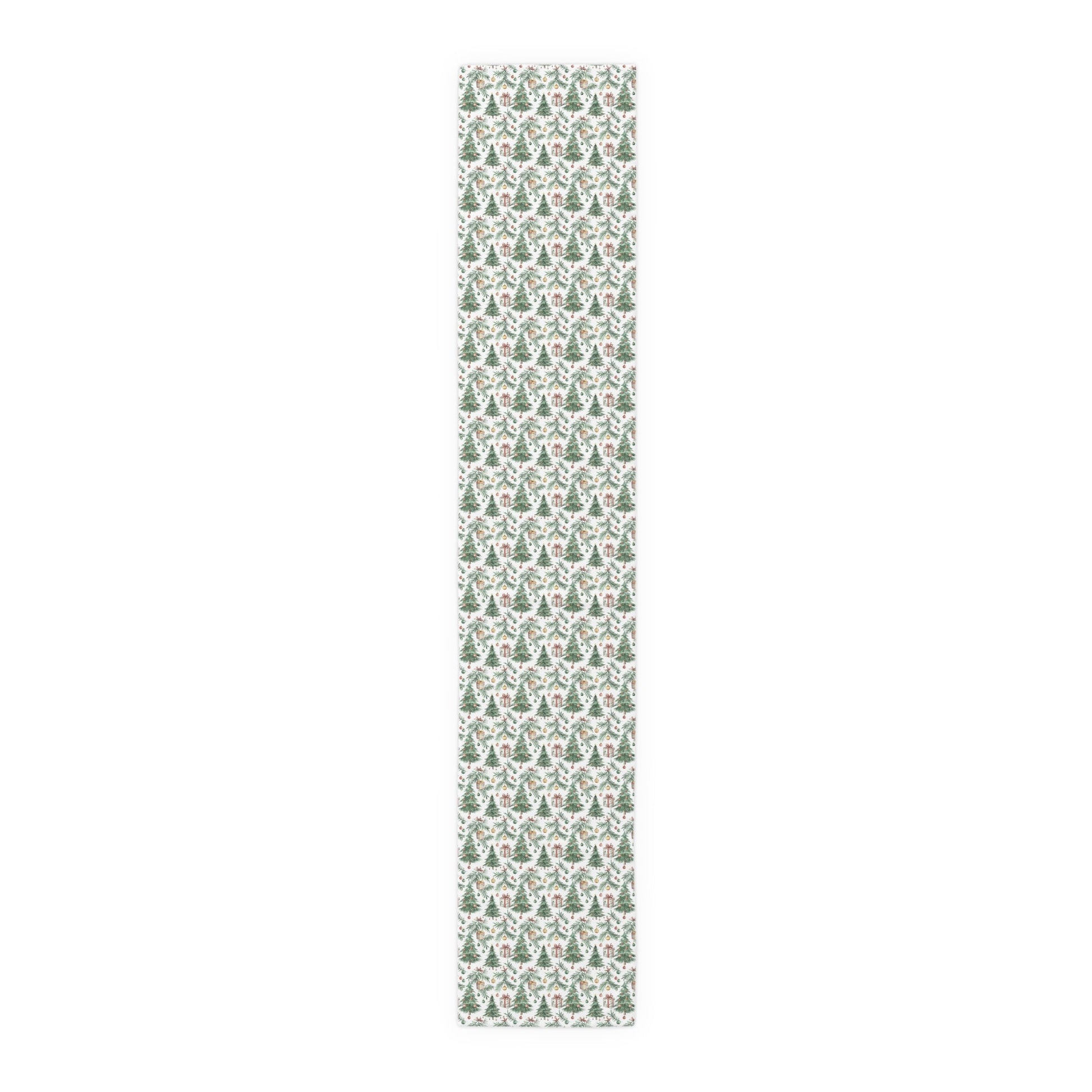 Christmas Table Runner, Festive Cotton Poly Dining Decor, Holiday Pine Branches, Celebratory Christmas Baubles, Seasonal Charm Table Linens, - EternalAscension