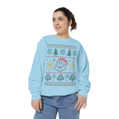 Christmas Tree Sweatshirt, Holiday Festive Jumper, Santa Claus Face Pullover, Cozy Winter Sweater, Unisex Xmas Top, Festive Cheer Apparel - EternalAscension