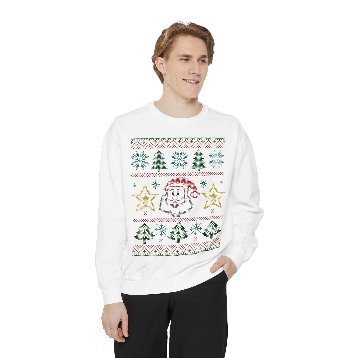 Christmas Tree Sweatshirt, Holiday Festive Jumper, Santa Claus Face Pullover, Cozy Winter Sweater, Unisex Xmas Top, Festive Cheer Apparel - EternalAscension