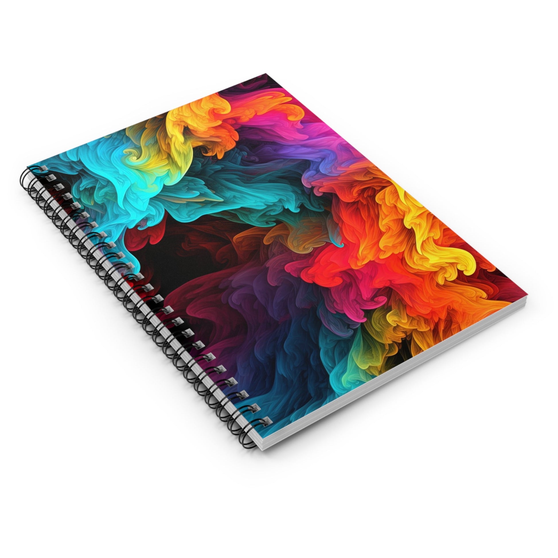 Chroma Whirl: A Dance of Hues Spiral Notebook - Ruled Line - EternalAscension