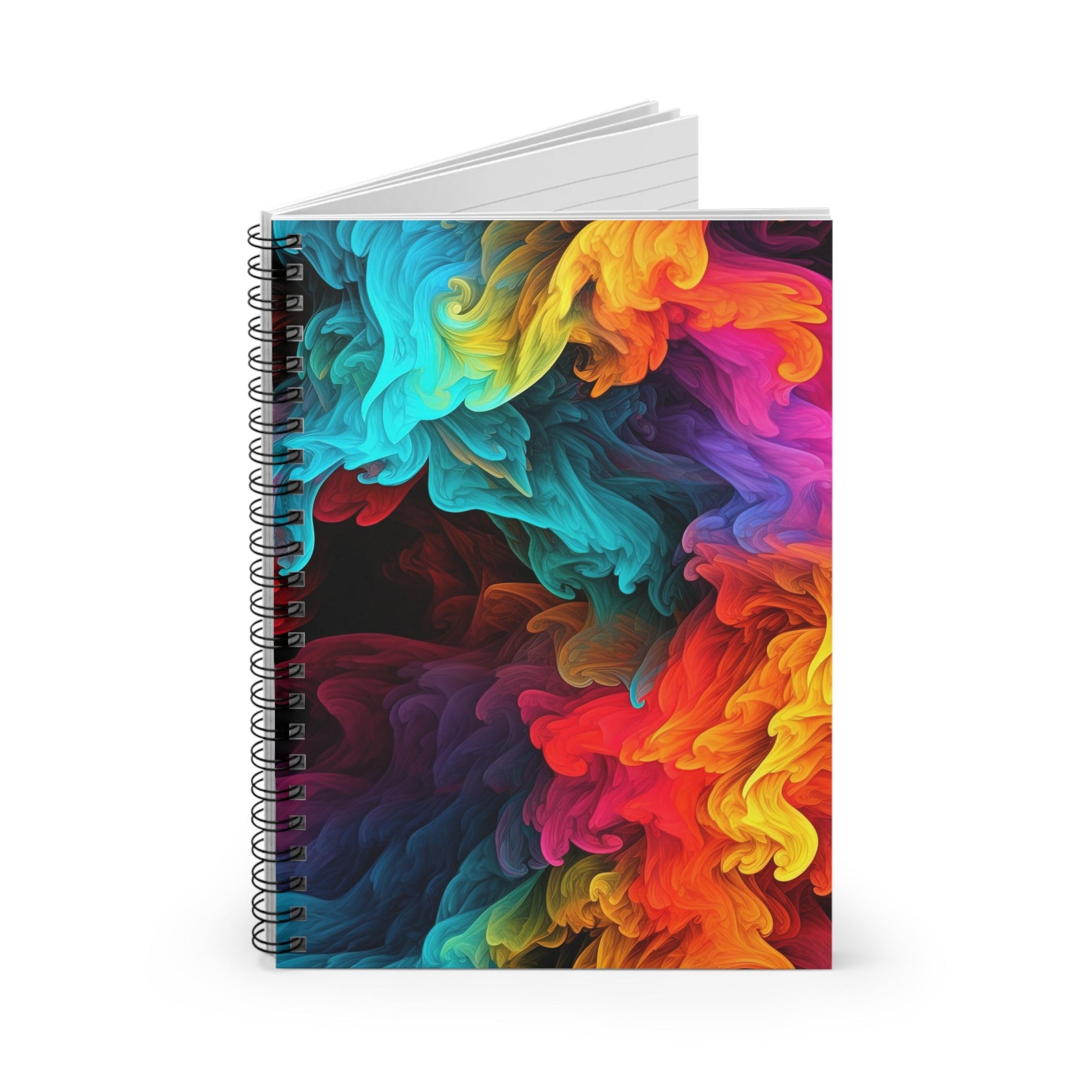 Chroma Whirl: A Dance of Hues Spiral Notebook - Ruled Line - EternalAscension