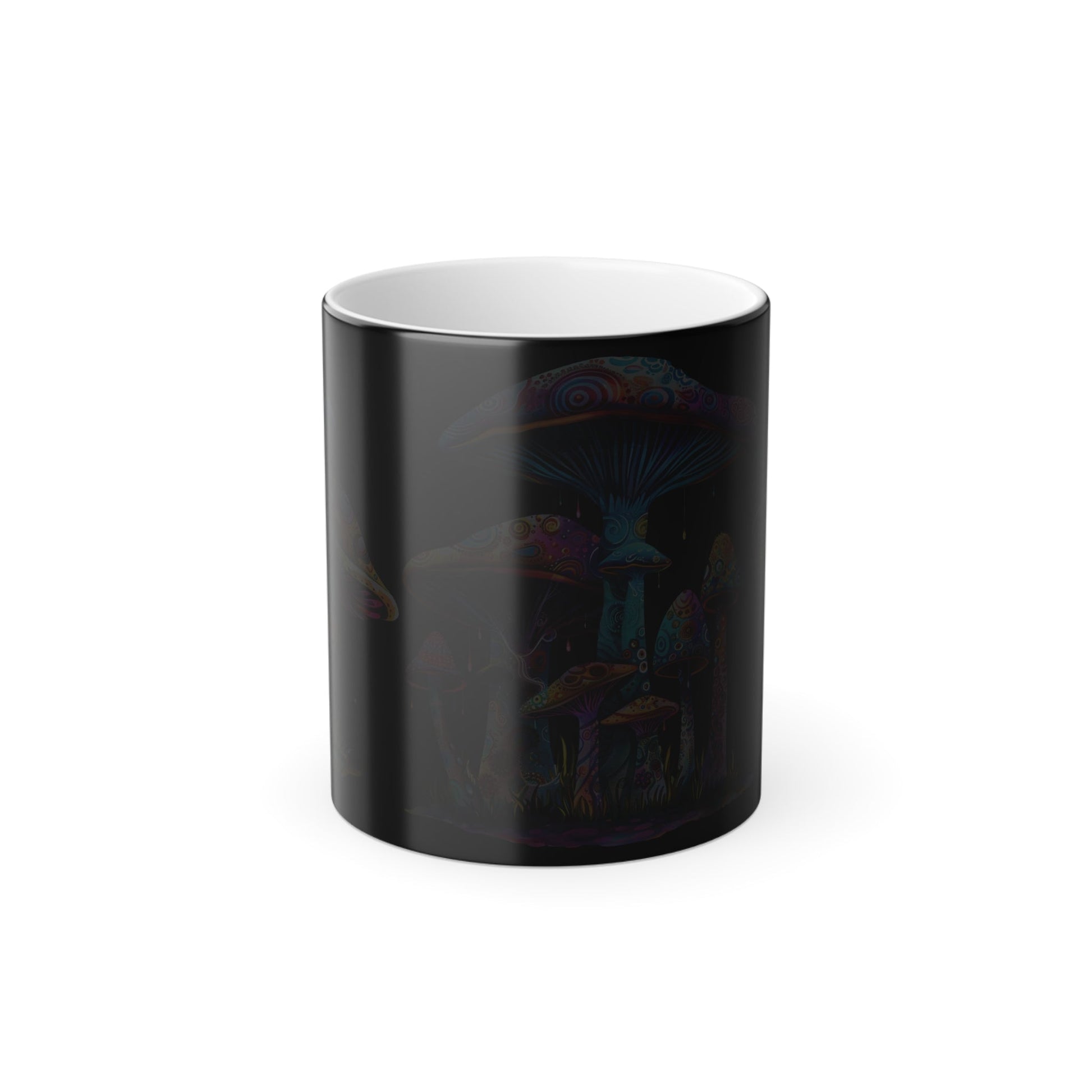 Color Morphing Mushroom Mug, 11oz - Psychedelic Mushrooms Artwork, Color Changing Coffee Cup, Trippy Ceramic Tea Mug, Unique Kitchen Gift - EternalAscension