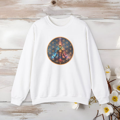 Cosmic Meditation Sweatshirt - Sacred Geometry Design - EternalAscension