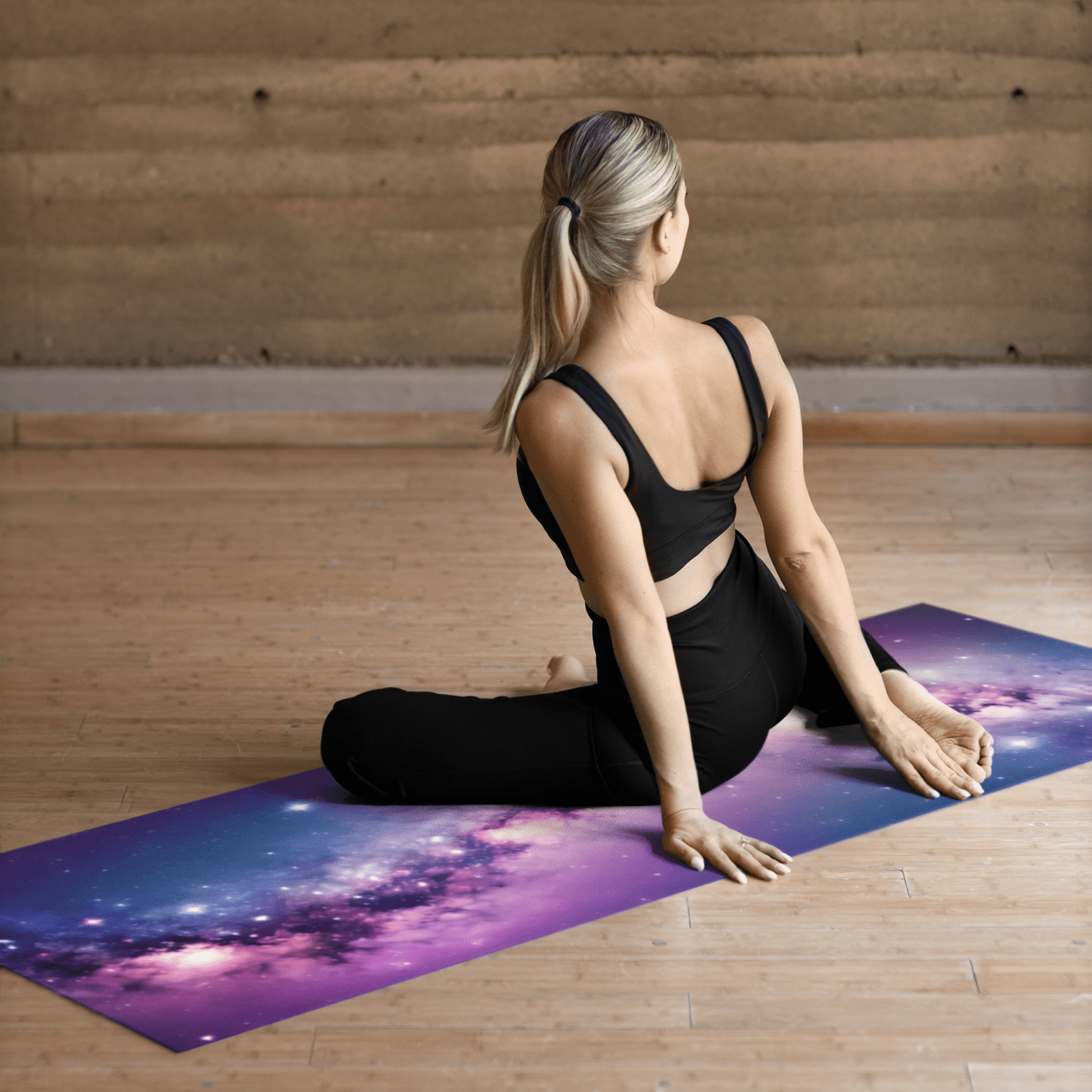 Cosmic Serenity Galaxy Nebula Yoga Mat - EternalAscension