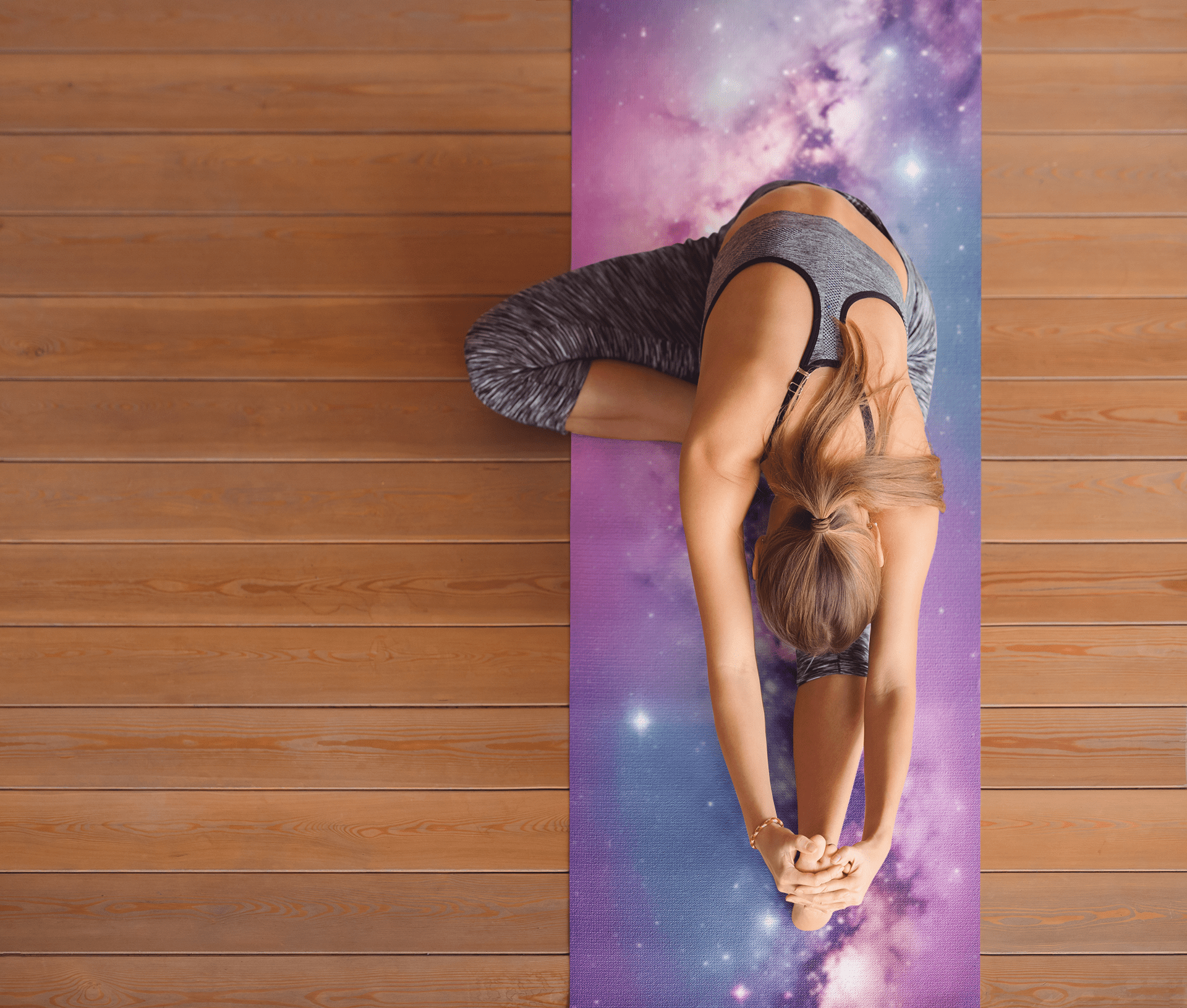 Cosmic Serenity Galaxy Nebula Yoga Mat - EternalAscension