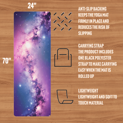 Cosmic Serenity Galaxy Nebula Yoga Mat - EternalAscension