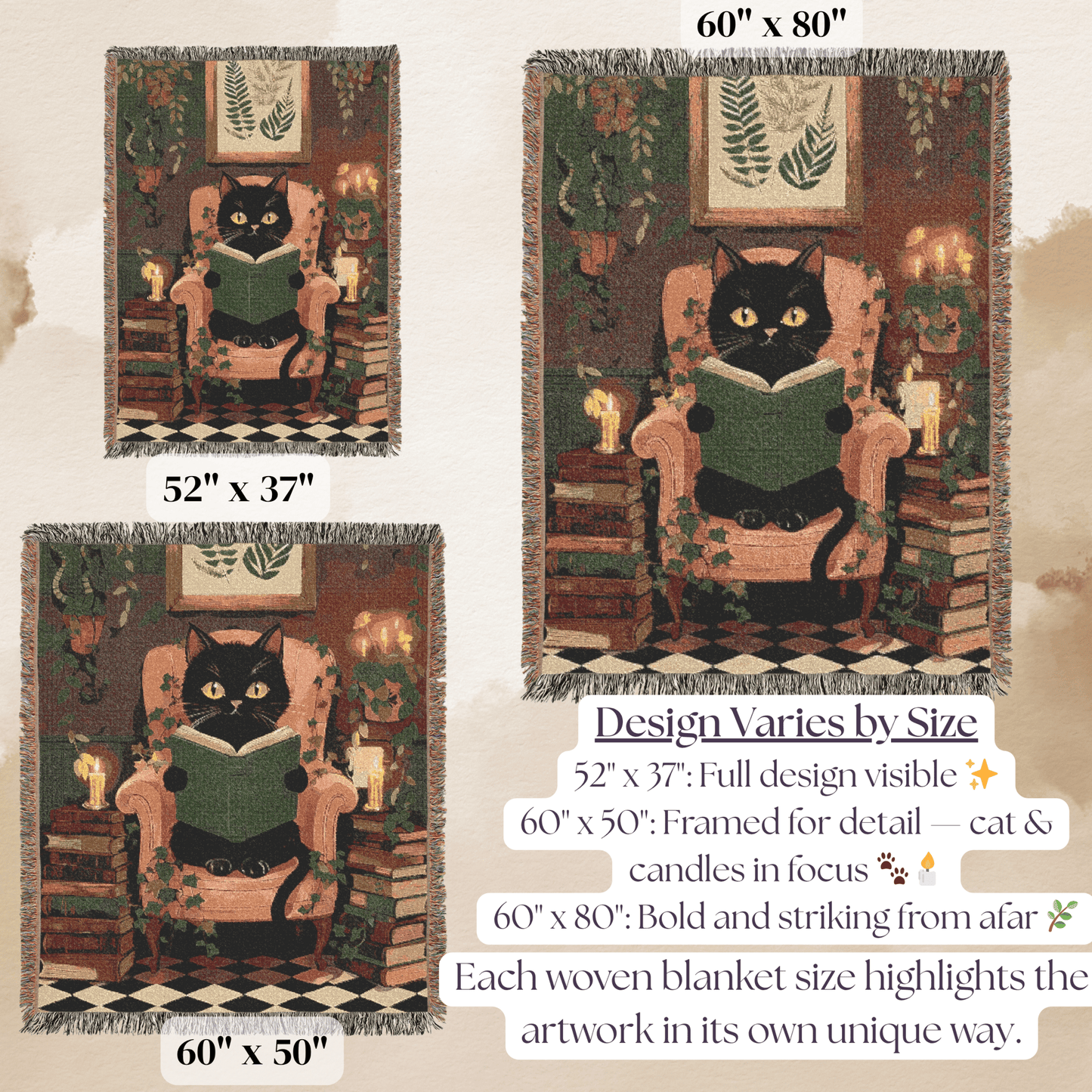 Cozy Cat - Themed Woven Blanket - Perfect for Cat Lovers, Home Decor, Gift for Cat Parents, Throw Blanket, Indoor Comfort - EternalAscension