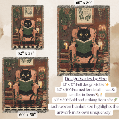 Cozy Cat - Themed Woven Blanket - Perfect for Cat Lovers, Home Decor, Gift for Cat Parents, Throw Blanket, Indoor Comfort - EternalAscension