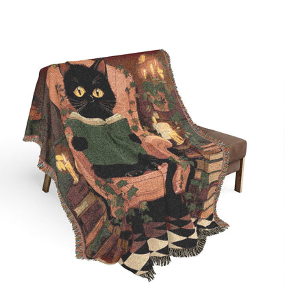 Cozy Cat - Themed Woven Blanket - Perfect for Cat Lovers, Home Decor, Gift for Cat Parents, Throw Blanket, Indoor Comfort - EternalAscension