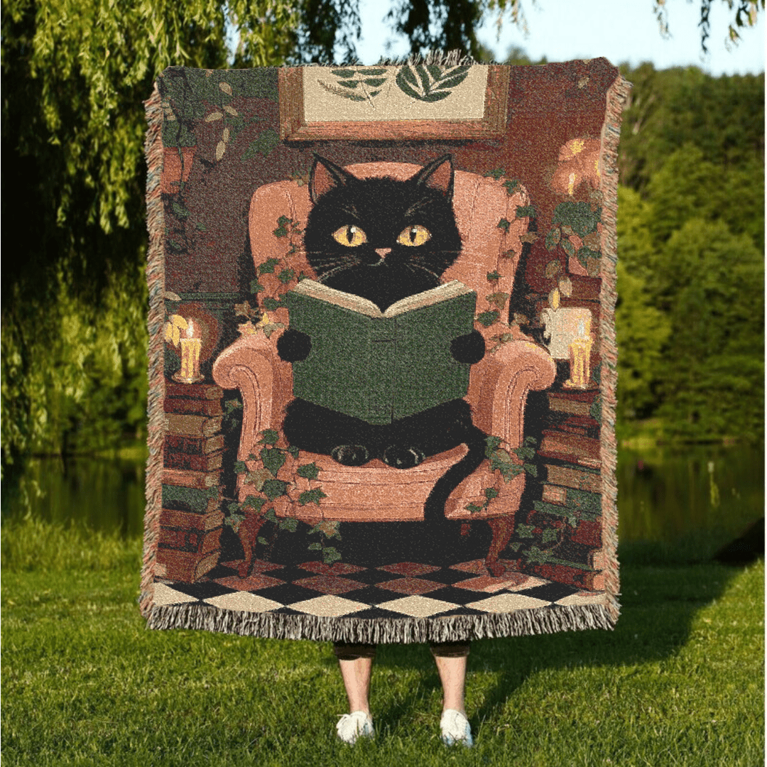 Cozy Cat - Themed Woven Blanket - Perfect for Cat Lovers, Home Decor, Gift for Cat Parents, Throw Blanket, Indoor Comfort - EternalAscension