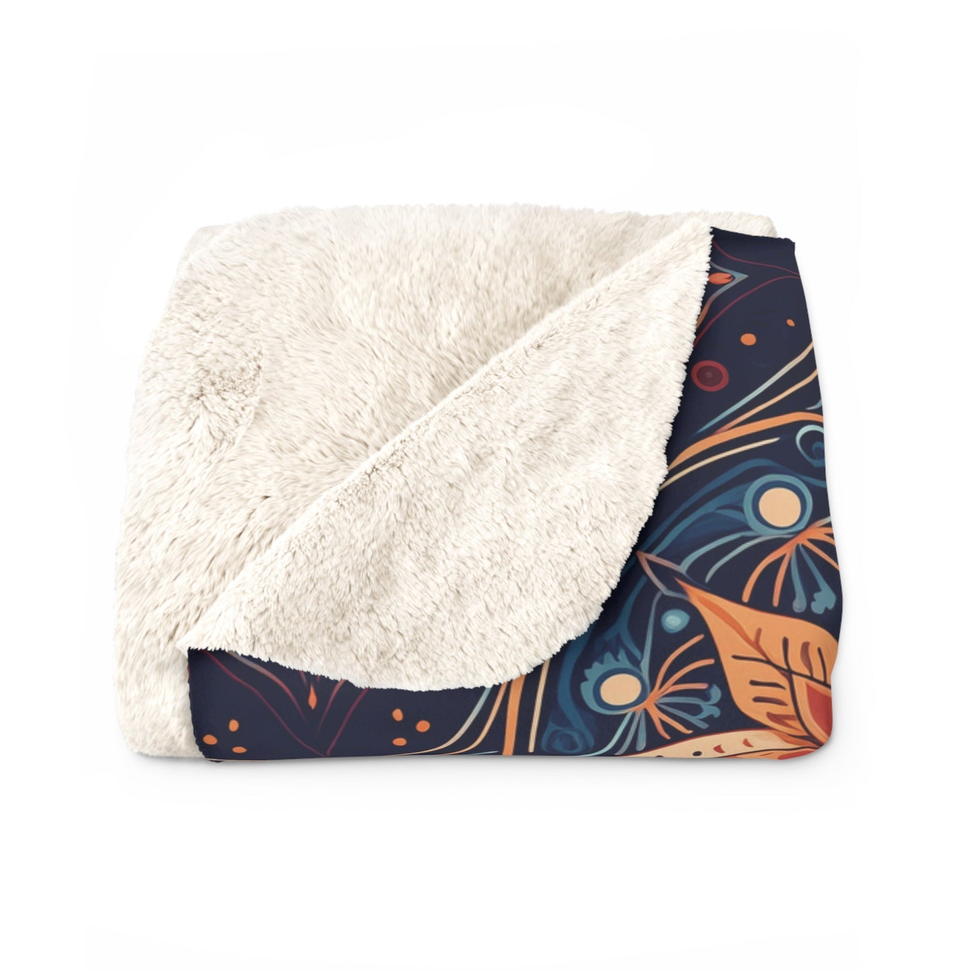 Cozy Sherpa Fleece Blanket - Intricate Floral and Geometric Design, Soft & Warm, Perfect for Couch, Bed, or Gift - EternalAscension