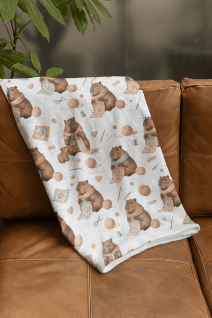Crocheting Capybara Velveteen Plush Blanket - EternalAscension