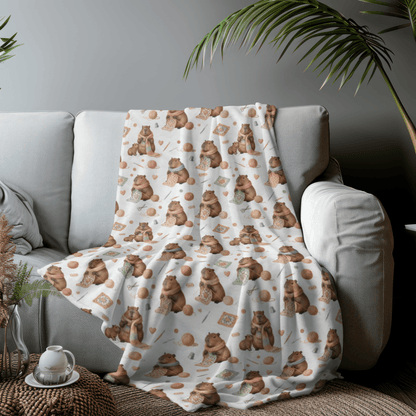 Crocheting Capybara Velveteen Plush Blanket - EternalAscension