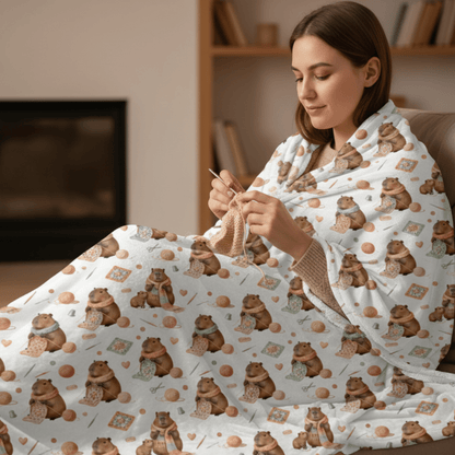 Crocheting Capybara Velveteen Plush Blanket - EternalAscension
