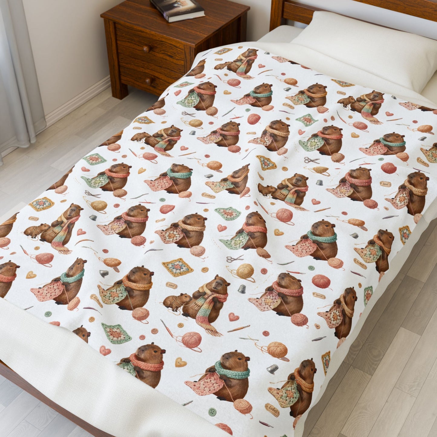Crocheting Capybara Velveteen Plush Blanket - EternalAscension