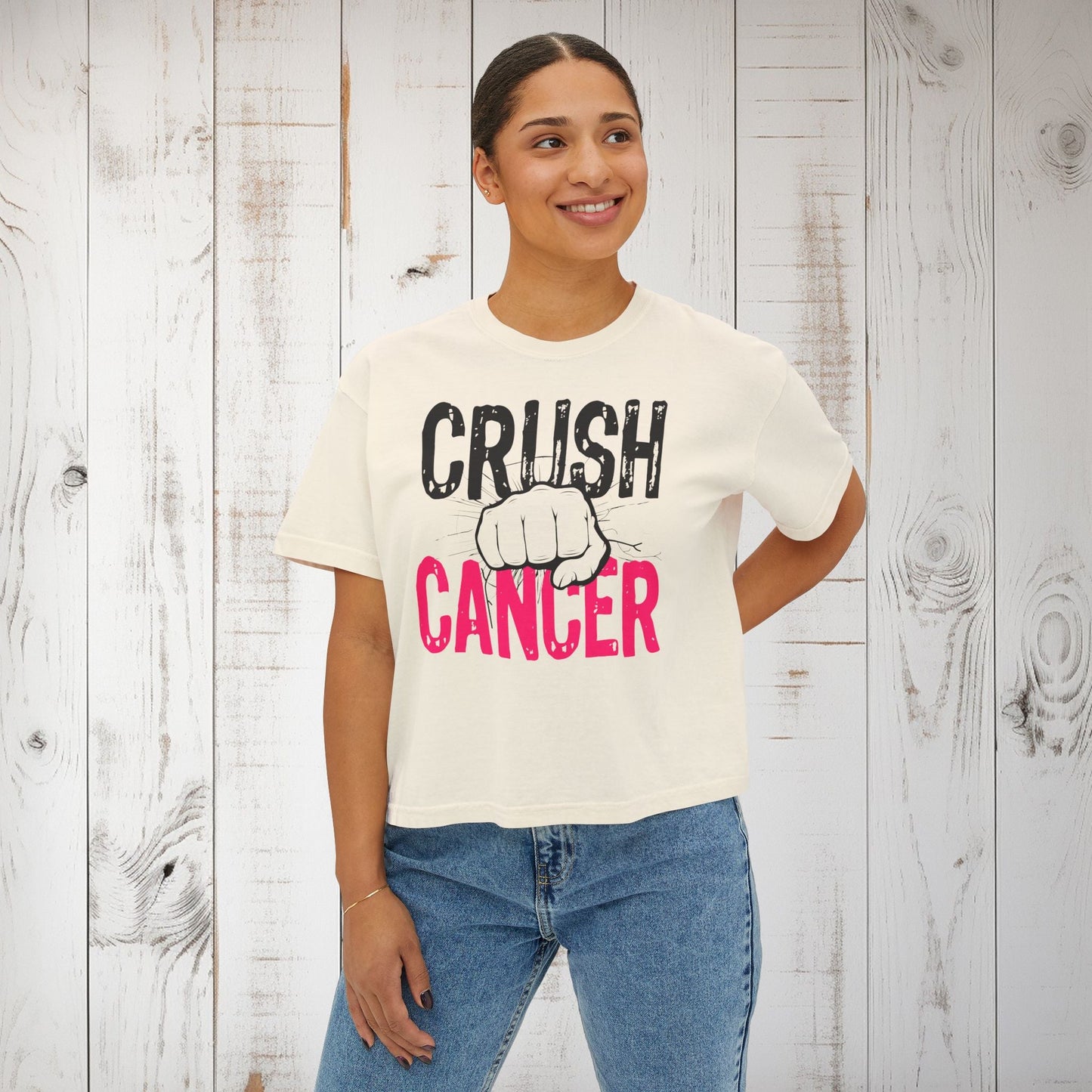 Crush Cancer Women's Boxy Tee - EternalAscension