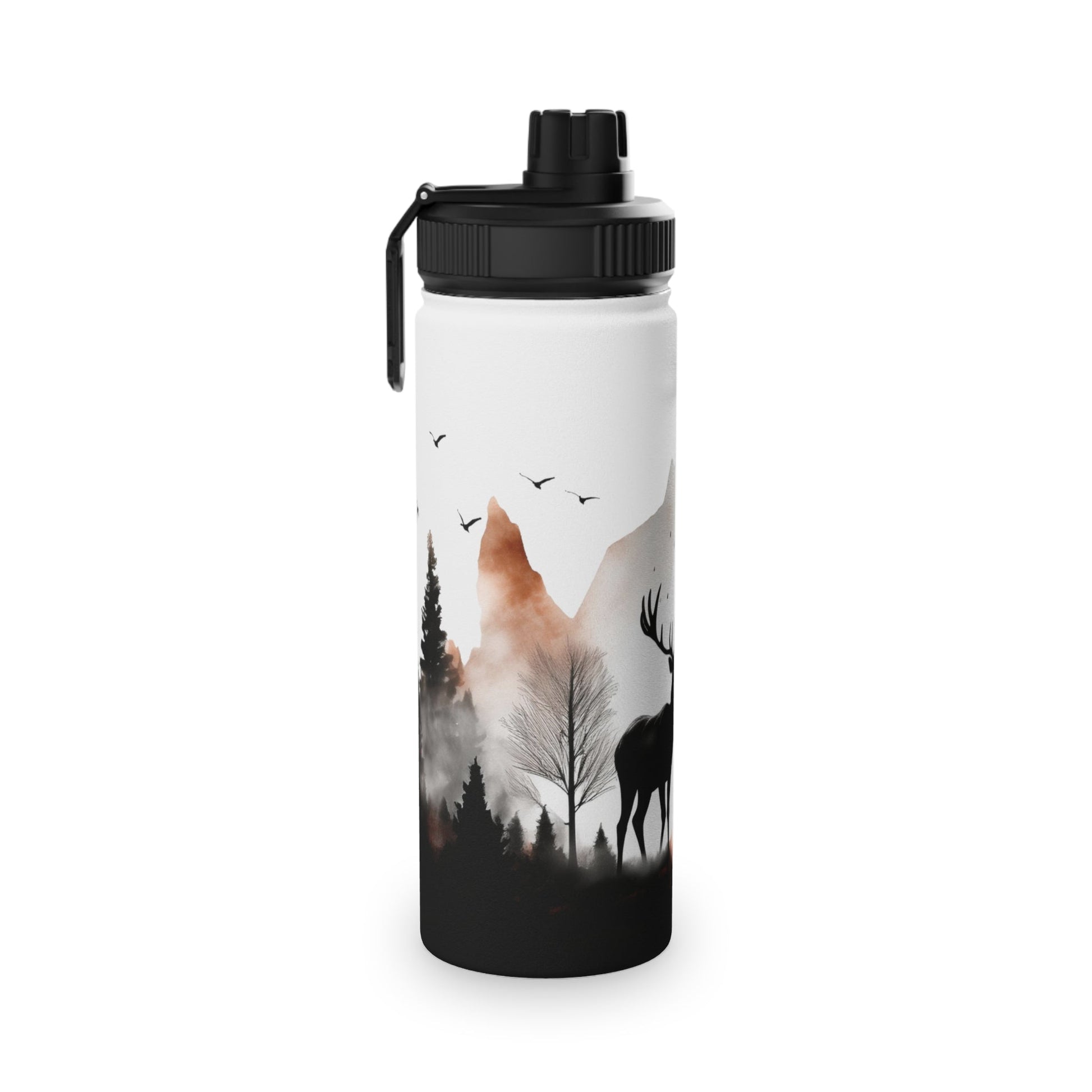 Deer Forest Stainless Steel Water Bottle, Sports Lid - Nature Lover Hiking Hydration, Eco - Friendly Gift, Outdoor Adventure, Gym Companion, - EternalAscension