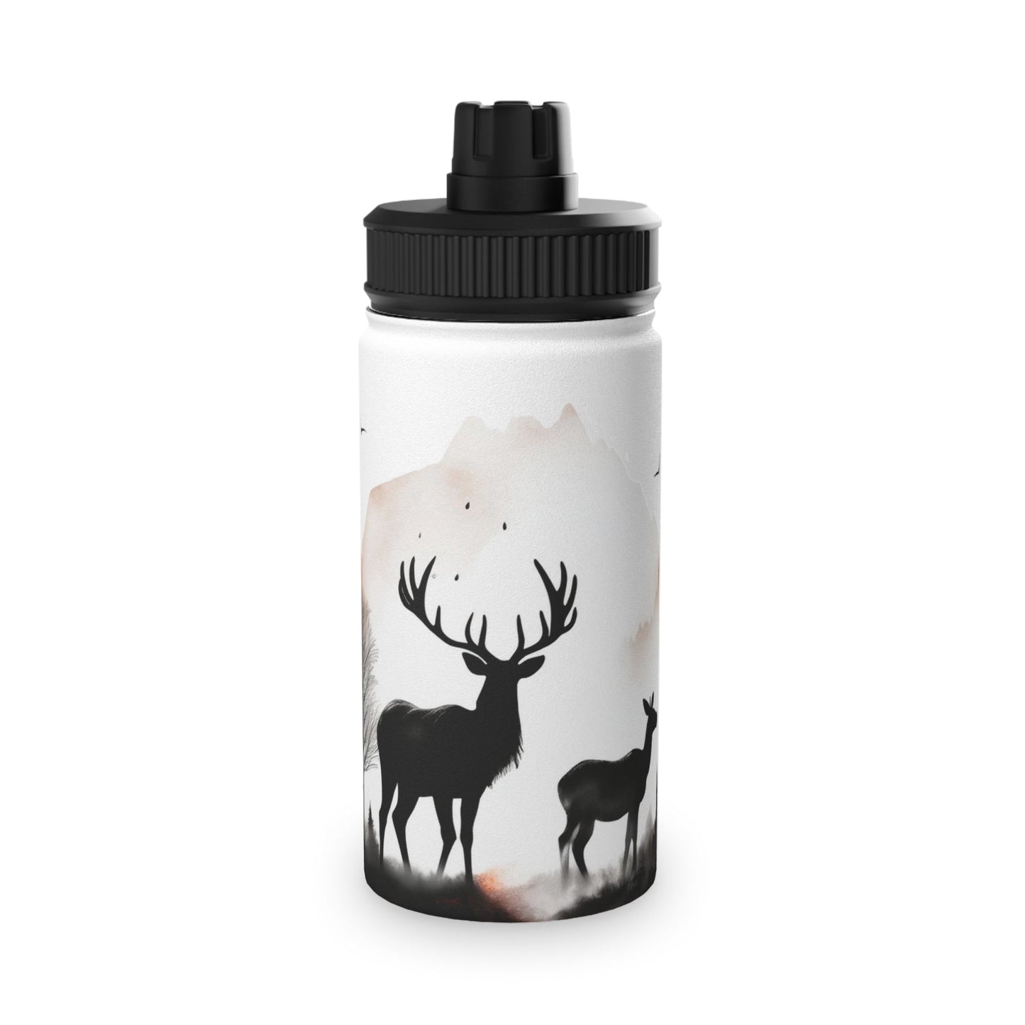 Deer Forest Stainless Steel Water Bottle, Sports Lid - Nature Lover Hiking Hydration, Eco - Friendly Gift, Outdoor Adventure, Gym Companion, - EternalAscension