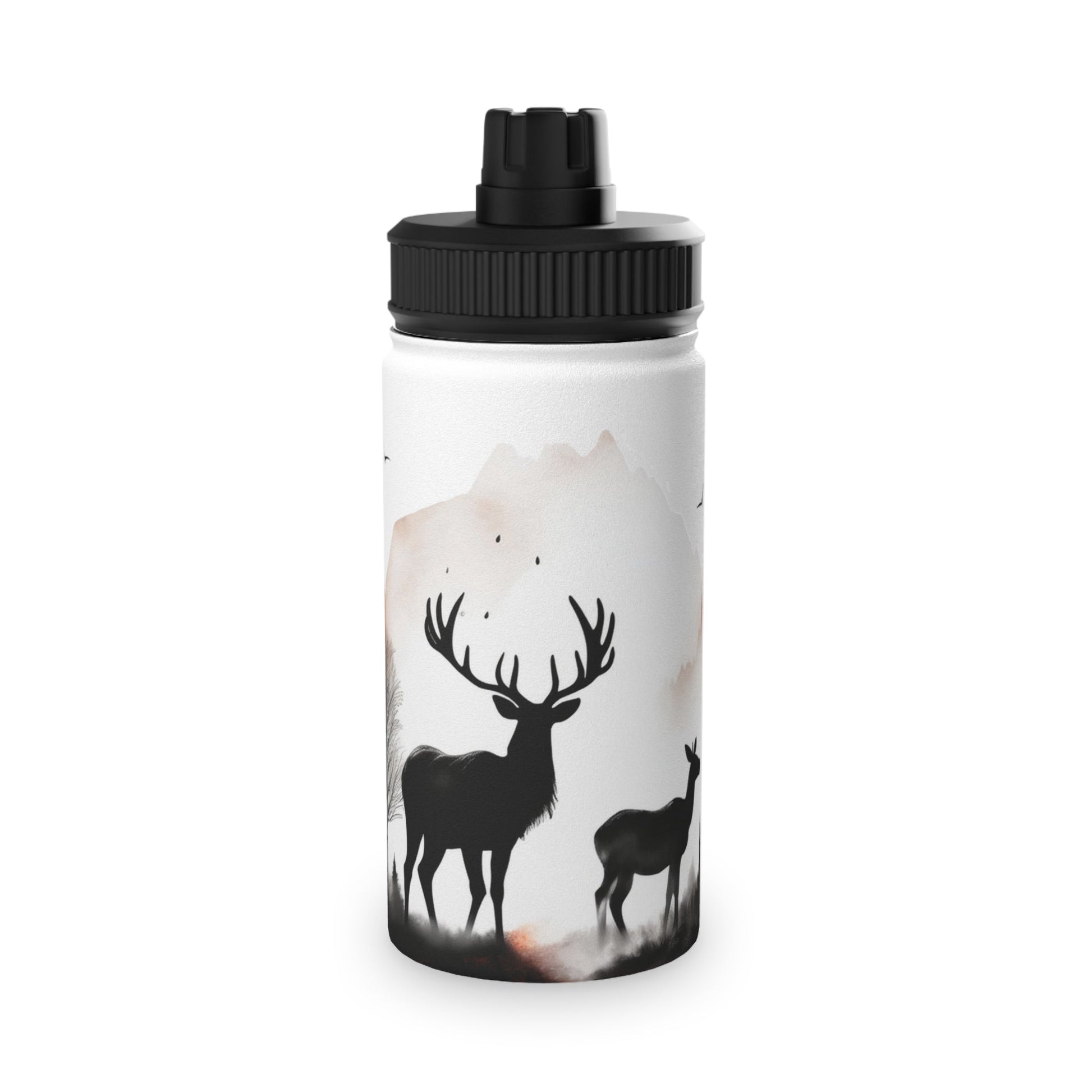 Deer Forest Stainless Steel Water Bottle, Sports Lid - Nature Lover Hiking Hydration, Eco - Friendly Gift, Outdoor Adventure, Gym Companion, - EternalAscension