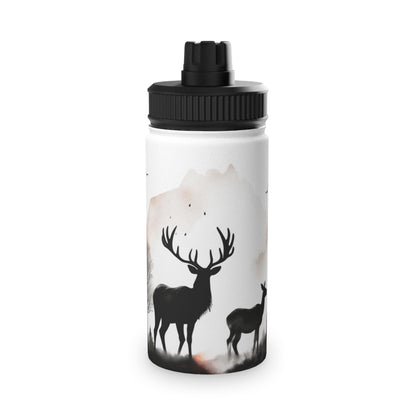 Deer Forest Stainless Steel Water Bottle, Sports Lid - Nature Lover Hiking Hydration, Eco - Friendly Gift, Outdoor Adventure, Gym Companion, - EternalAscension