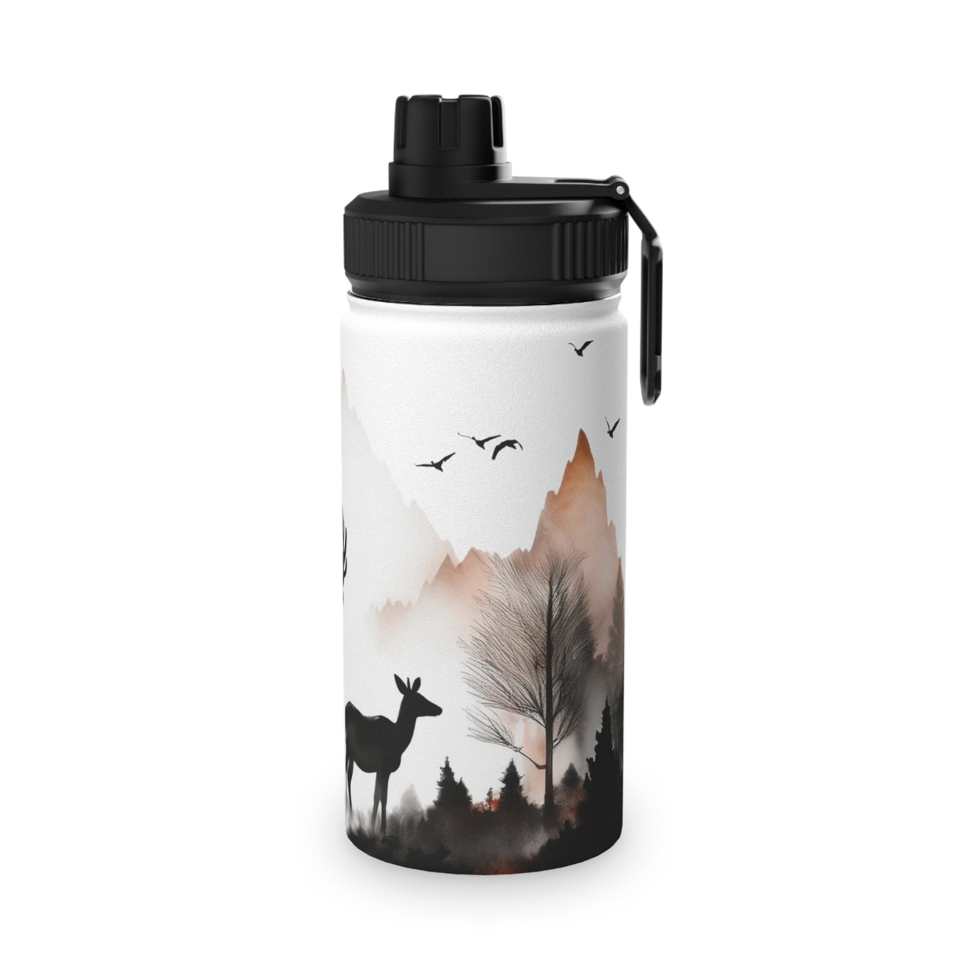 Deer Forest Stainless Steel Water Bottle, Sports Lid - Nature Lover Hiking Hydration, Eco - Friendly Gift, Outdoor Adventure, Gym Companion, - EternalAscension