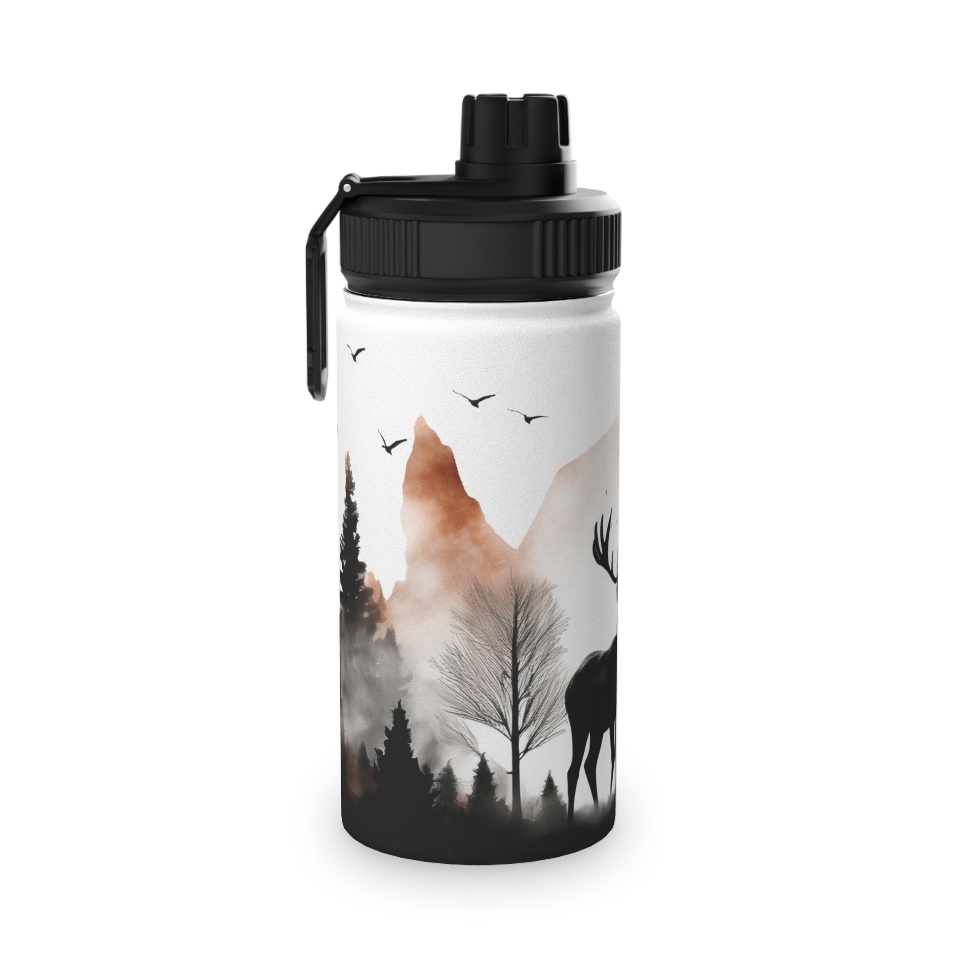 Deer Forest Stainless Steel Water Bottle, Sports Lid - Nature Lover Hiking Hydration, Eco - Friendly Gift, Outdoor Adventure, Gym Companion, - EternalAscension