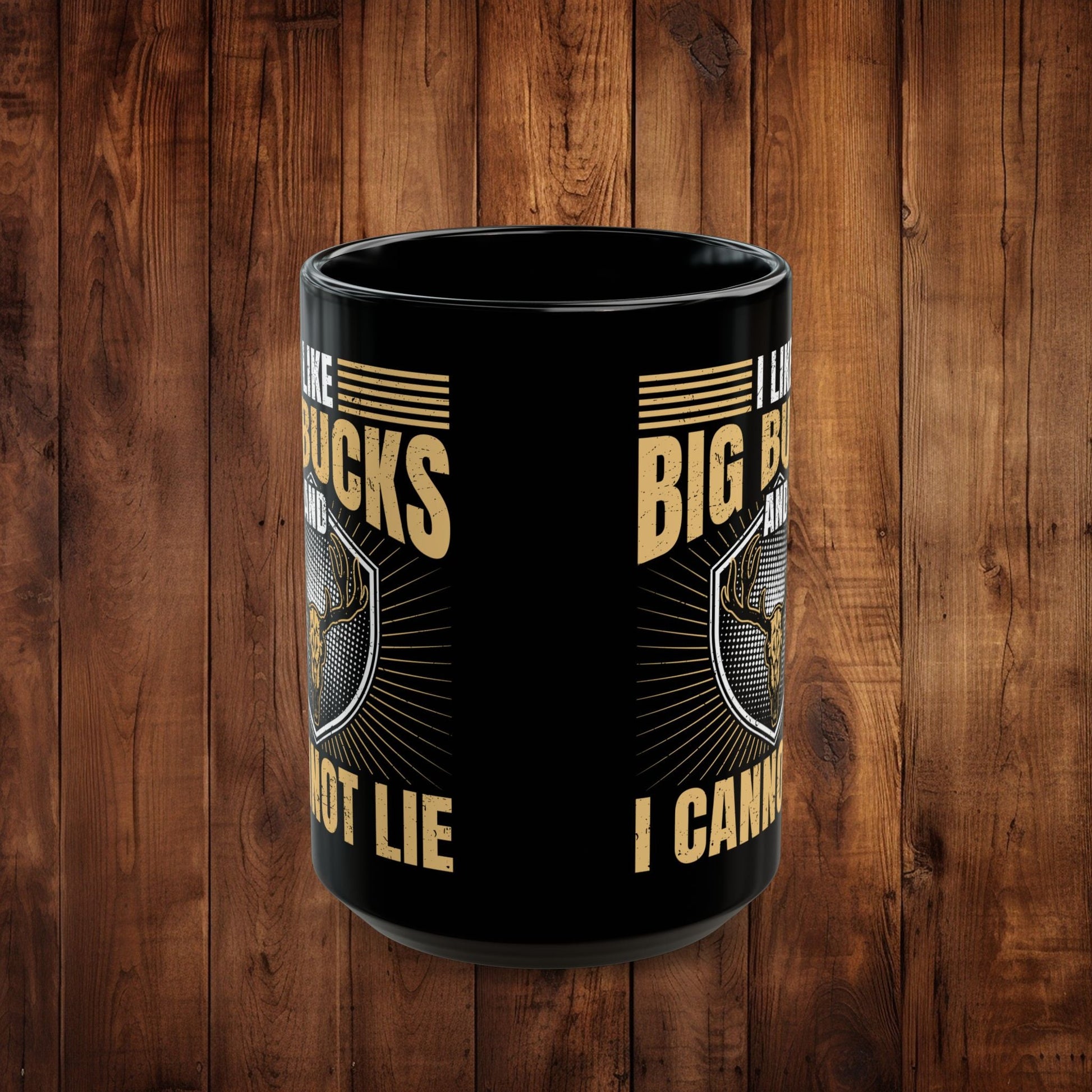 Deer Head Coffee Mug, I Like Big Bucks and I Cannot Lie, Funny Hunting Gift, 11oz 15oz Cup, Vintage Ceramic Tea Cup, Microwave Dishwasher - EternalAscension
