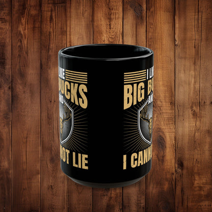 Deer Head Coffee Mug, I Like Big Bucks and I Cannot Lie, Funny Hunting Gift, 11oz 15oz Cup, Vintage Ceramic Tea Cup, Microwave Dishwasher - EternalAscension