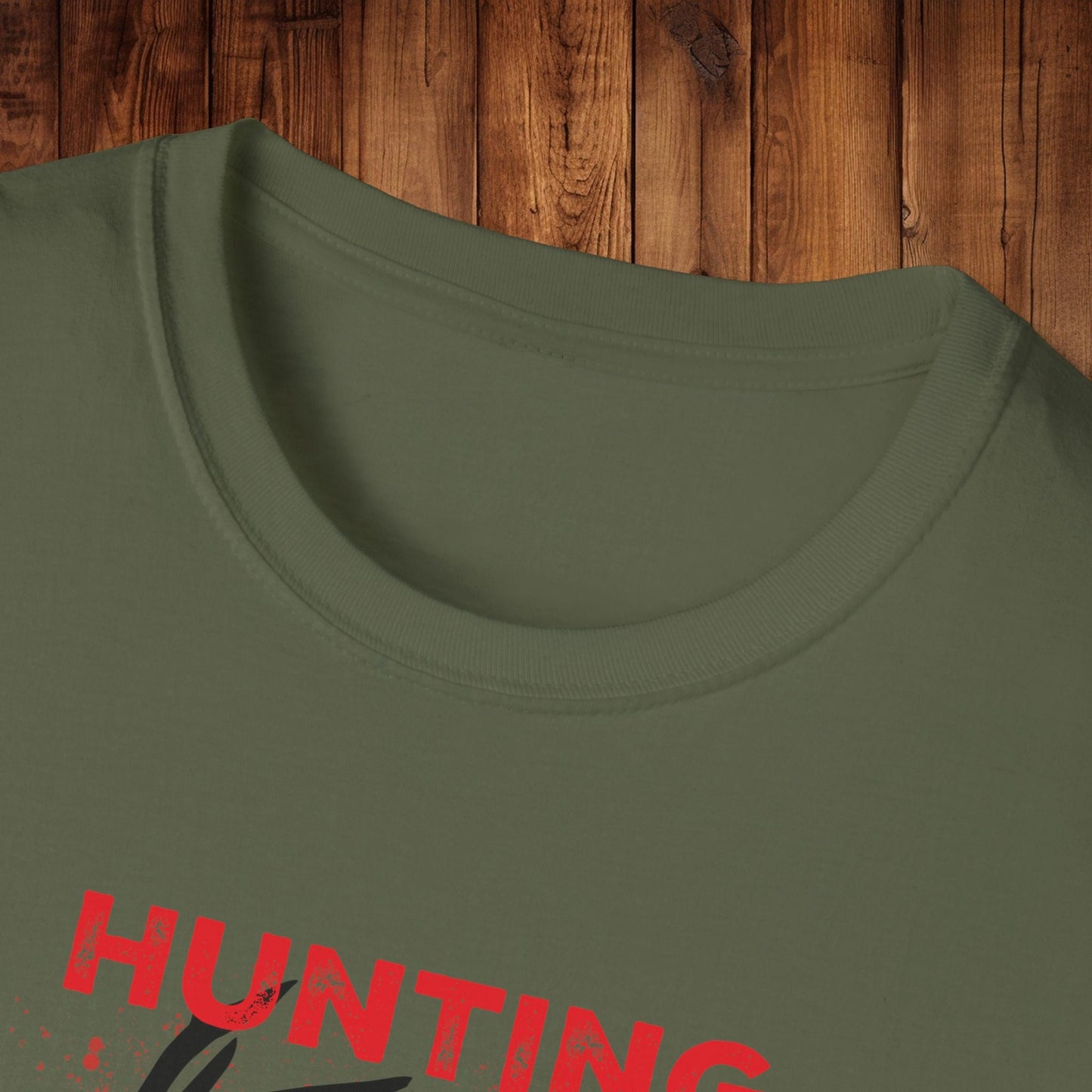 Deer Silhouette Hunting Season Unisex Softstyle T-Shirt - Wildlife Target Antlers Red Paint Splatter Tee, Hunter Gift, Outdoor Apparel, - EternalAscension