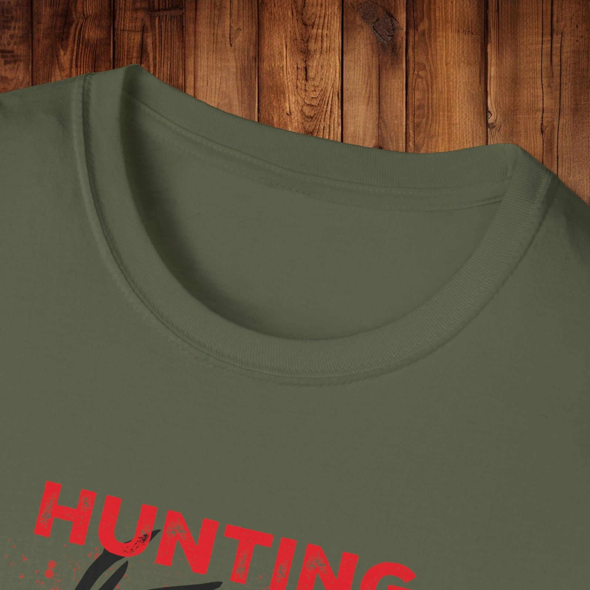 Deer Silhouette Hunting Season Unisex Softstyle T-Shirt - Wildlife Target Antlers Red Paint Splatter Tee, Hunter Gift, Outdoor Apparel, - EternalAscension