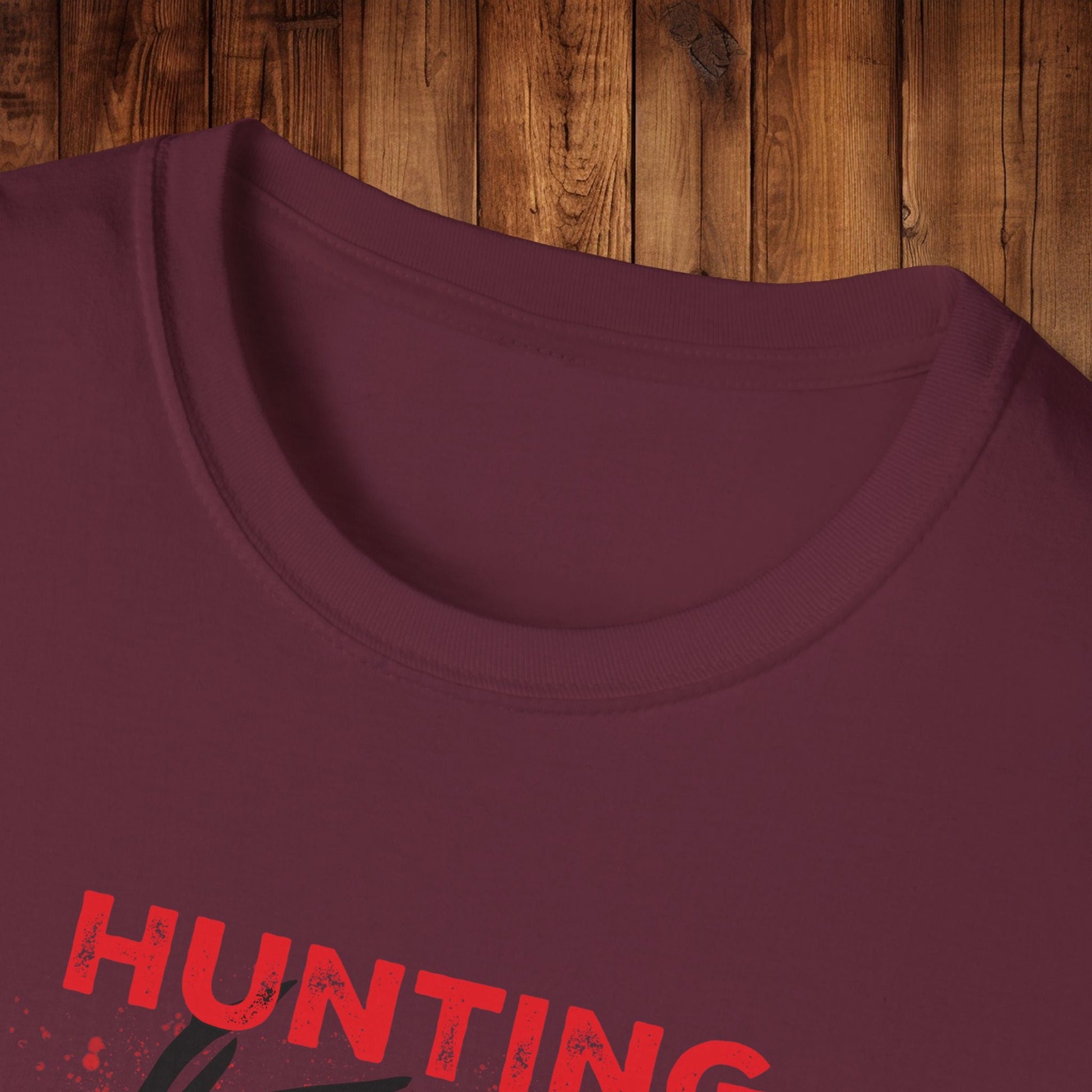 Deer Silhouette Hunting Season Unisex Softstyle T-Shirt - Wildlife Target Antlers Red Paint Splatter Tee, Hunter Gift, Outdoor Apparel, - EternalAscension