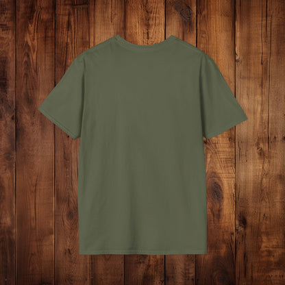 Deer Silhouette Hunting Season Unisex Softstyle T-Shirt - Wildlife Target Antlers Red Paint Splatter Tee, Hunter Gift, Outdoor Apparel, - EternalAscension