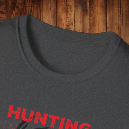 Deer Silhouette Hunting Season Unisex Softstyle T-Shirt - Wildlife Target Antlers Red Paint Splatter Tee, Hunter Gift, Outdoor Apparel, - EternalAscension