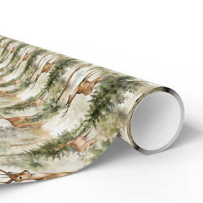 Deer Wrapping Papers, Holiday Gift Wrap, Rustic Christmas Present Packaging, Woodland Theme Wrappers, Festive Party Supplies - EternalAscension