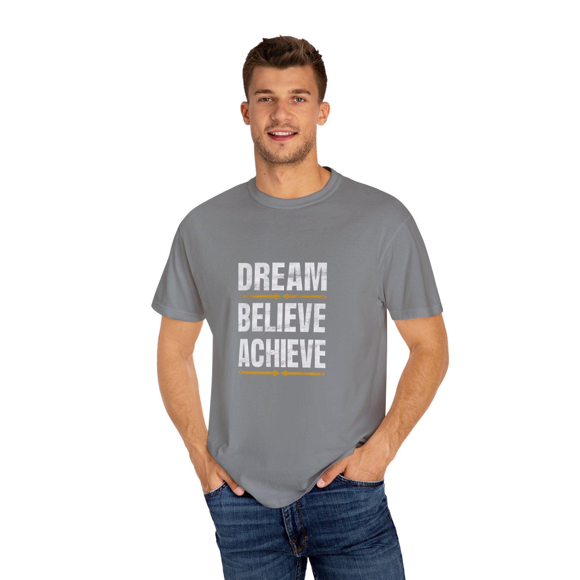 Dream Believe Achieve Unisex Garment - Dyed T - shirt - EternalAscension