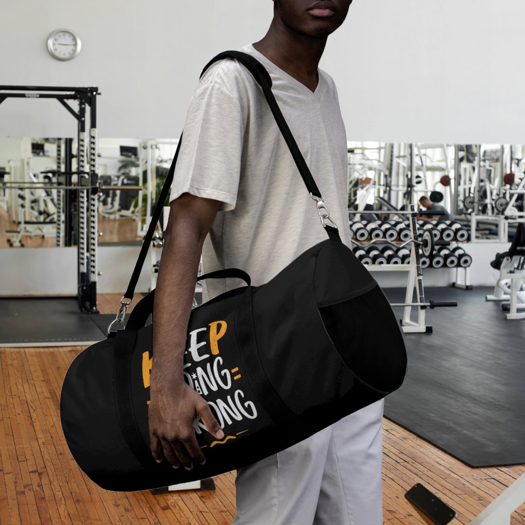 Duffel Bag - 'KEEP GOING STRONG' Motivational Message Gym Travel Bag - EternalAscension