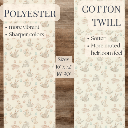 Easter Bunny Pattern Table Runner | Bunny Egg Floral Table Runner - EternalAscension