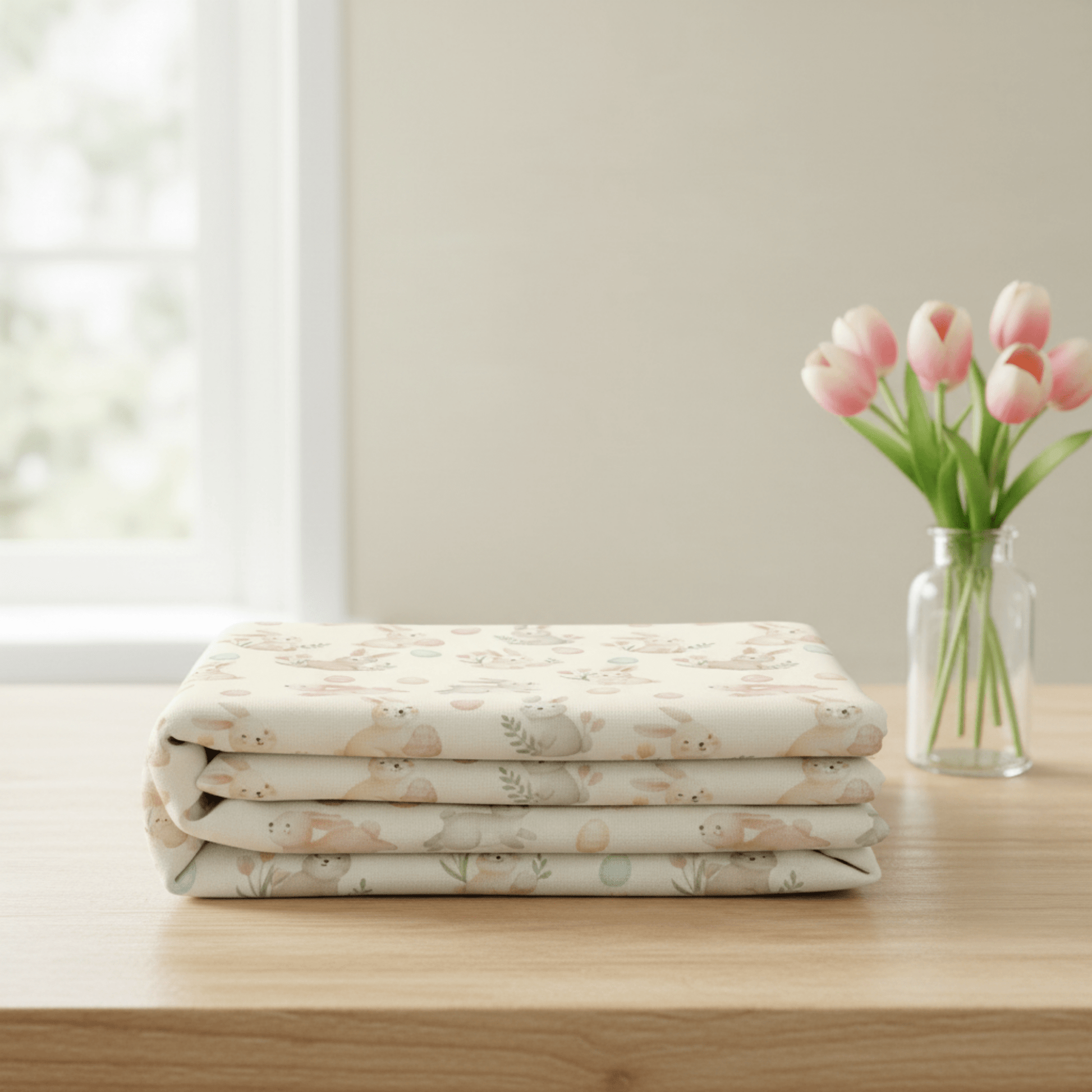 Easter Bunny Pattern Table Runner | Bunny Egg Floral Table Runner - EternalAscension