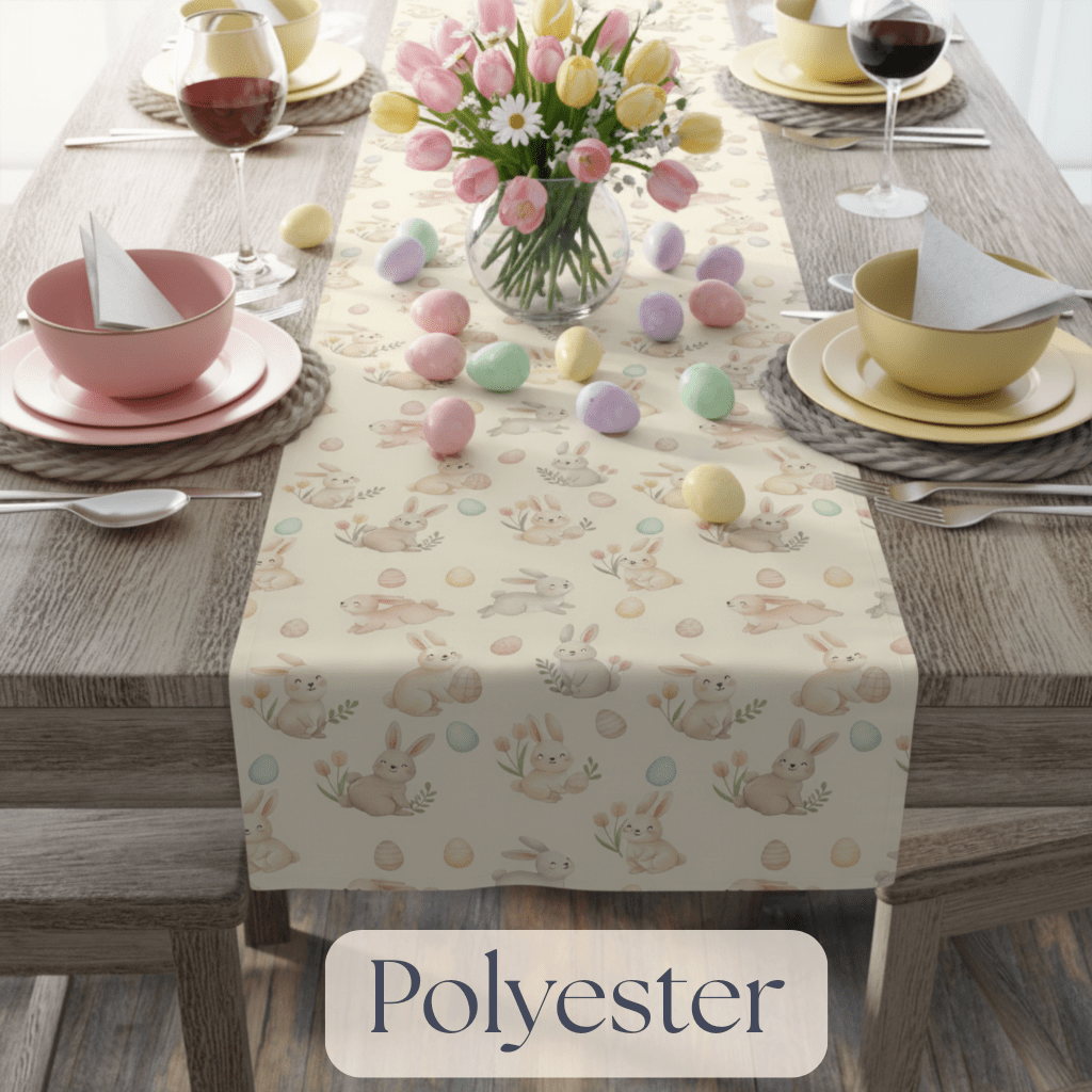 Easter Bunny Pattern Table Runner | Bunny Egg Floral Table Runner - EternalAscension