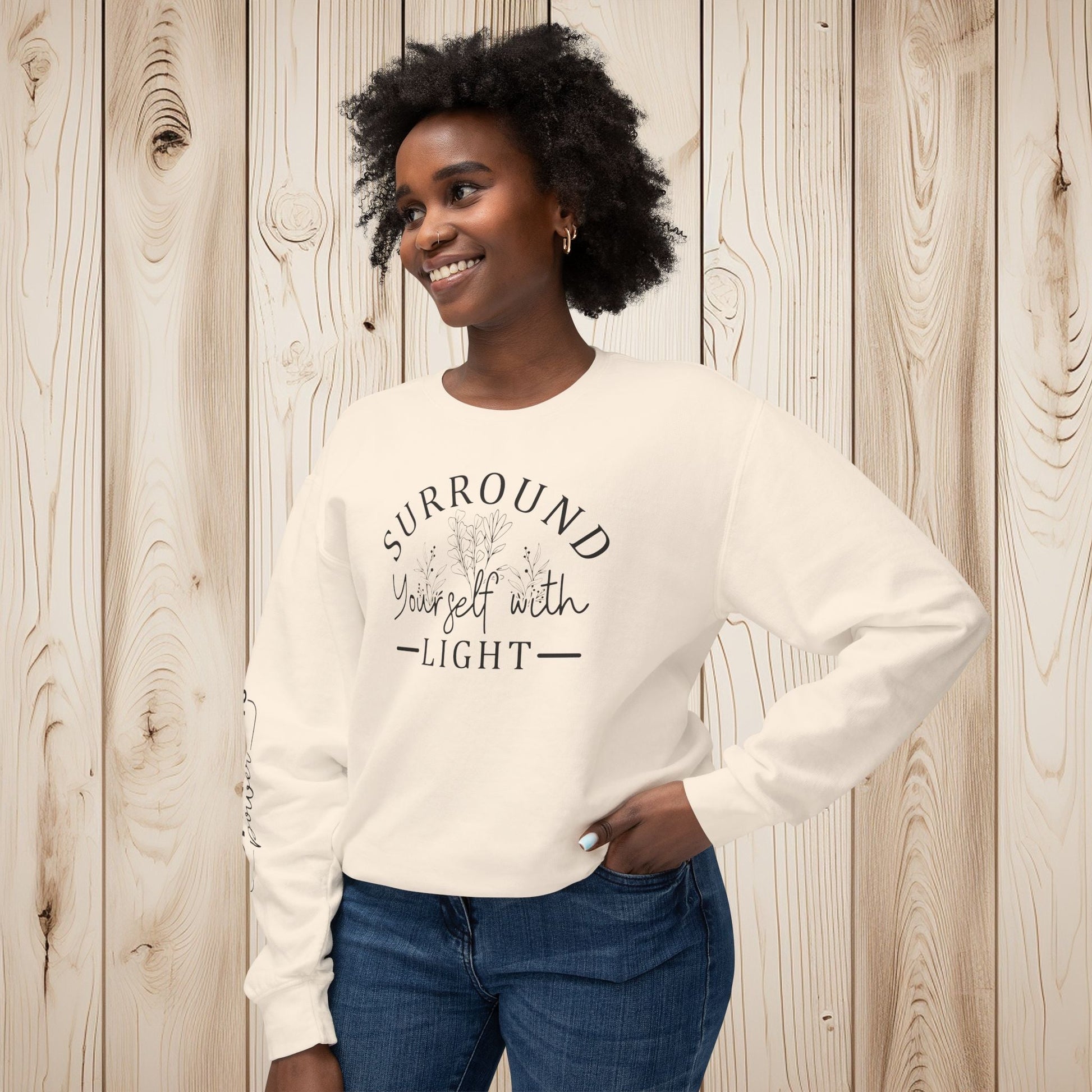Embrace the Light Unisex Lightweight Crewneck Sweatshirt - EternalAscension