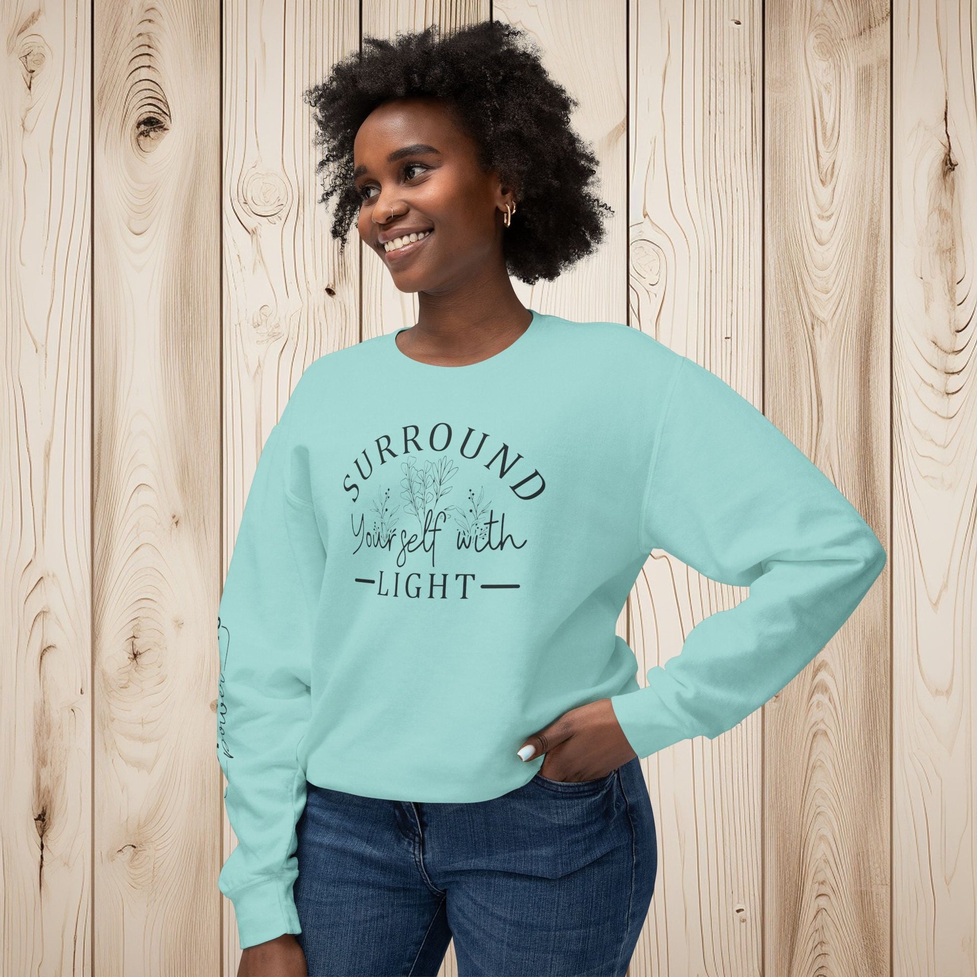 Embrace the Light Unisex Lightweight Crewneck Sweatshirt - EternalAscension