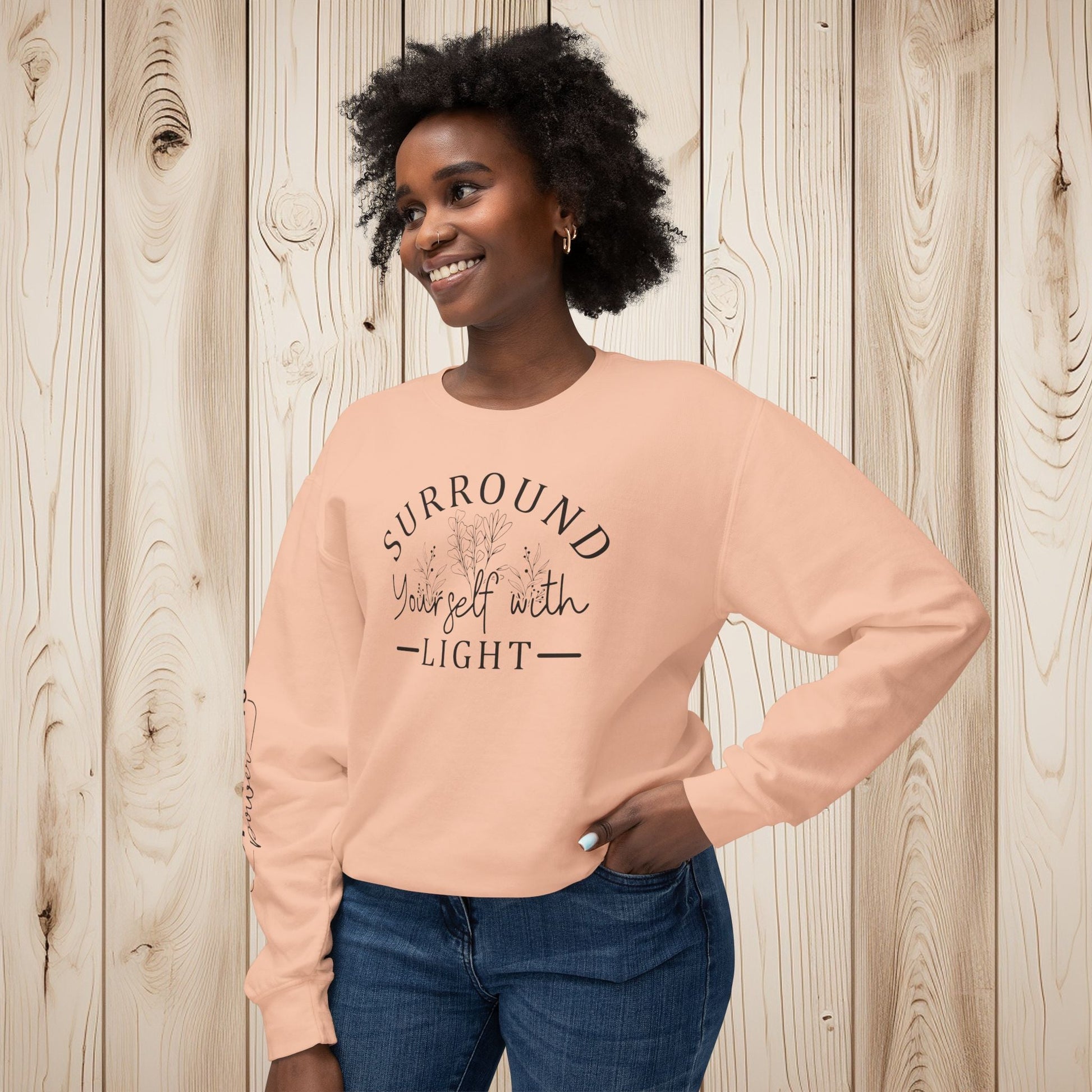 Embrace the Light Unisex Lightweight Crewneck Sweatshirt - EternalAscension